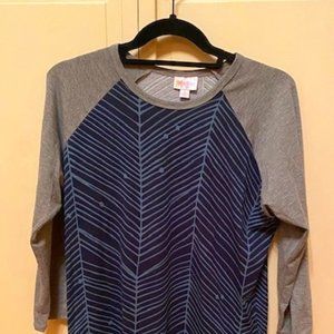 LuLaRoe Randy Raglan Sleeve Top Spiderweb Design